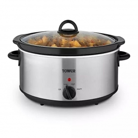 Tower 5.5 Ltrs Slow Cooker - Stainless Steel
