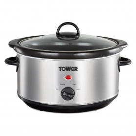 Tower 3.5 Ltr Slow Cooker - Stainless Steel