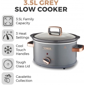 Tower 3.5 Ltr Slow Cooker - Grey - 1
