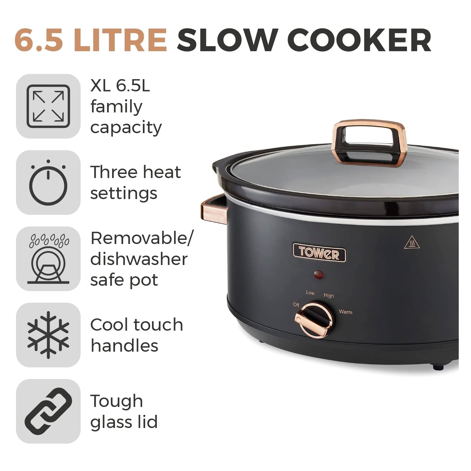 Buy Crockpot 6.5L Slow Cooker - Black, Slow cookers