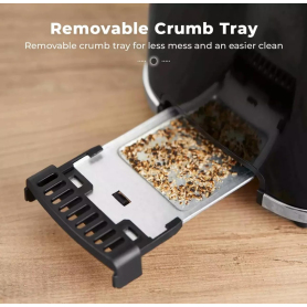 Tower Sonar 2 Slice Textured Toaster - Black - 2