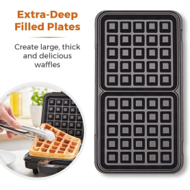 Tower Deep Fill Waffle Maker 900W - Stainless Steel - 2