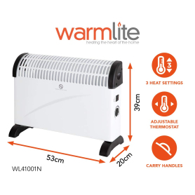 Warmlite 2kw Convector Heater - White - 1