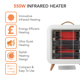 Warmlite 550W Infrared Desk Heater - Cream - 1