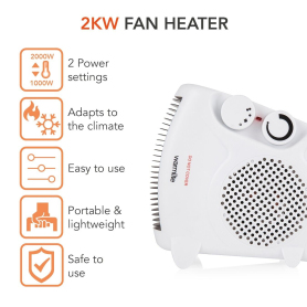 Warmlite 2kw Fan Heater - White - 2