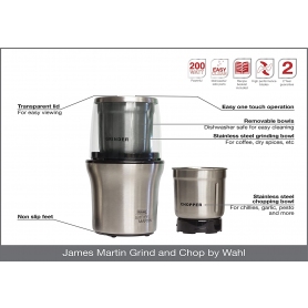 Wahl James Martin Grind and Chop Coffee/Herb Grinder- Stainless Steel - 1