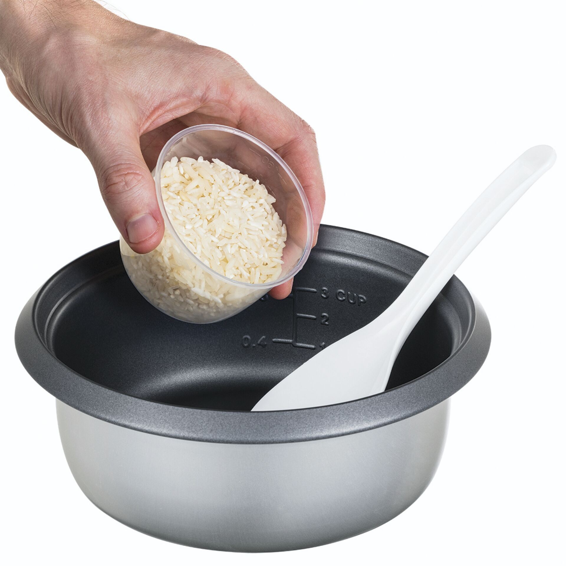 Russell Hobbs 0.8L Medium Rice Cooker 6-Cup Capacity - White thumbnail image