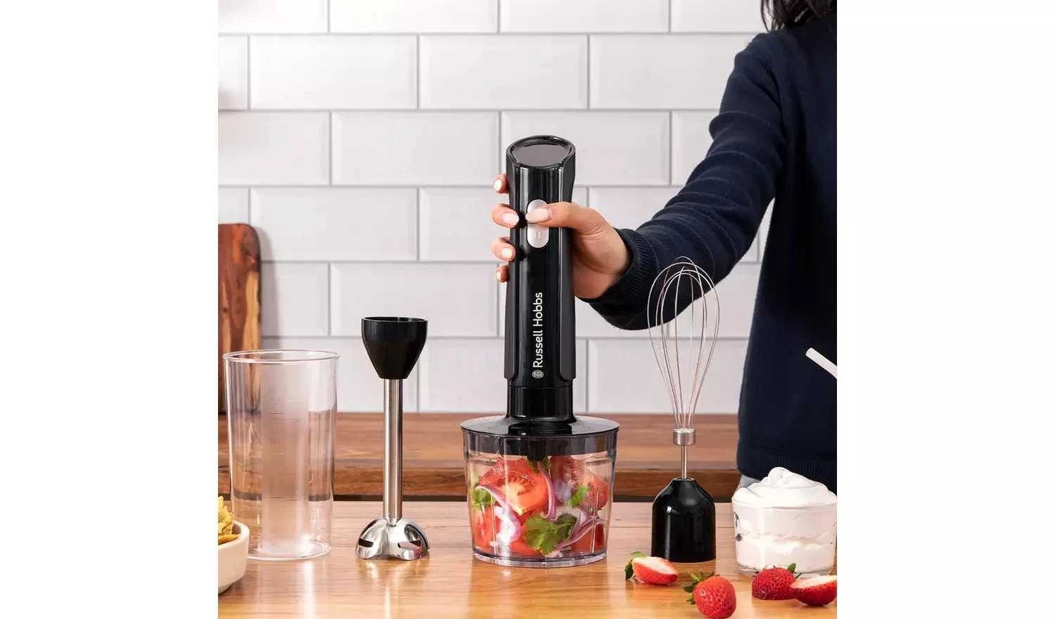 Russell Hobbs 3-in-1 Hand Mixer Electric Chopper - Black thumbnail image
