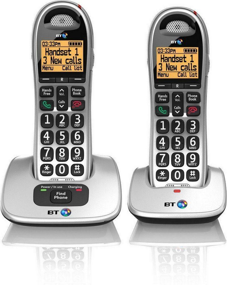 BT Twin Cordless Big Button Phone (silver) thumbnail image