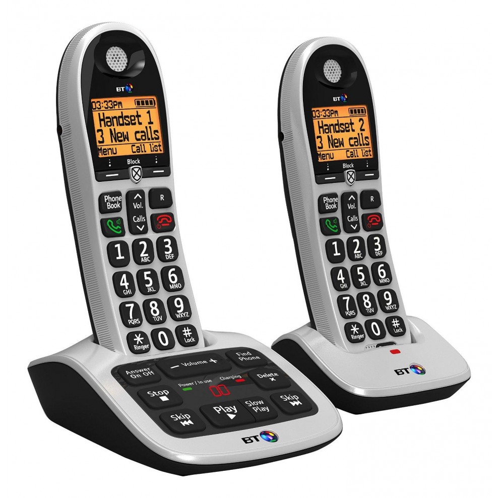 BT Twin Cordless Phone With Answer Machine (silver) thumbnail image