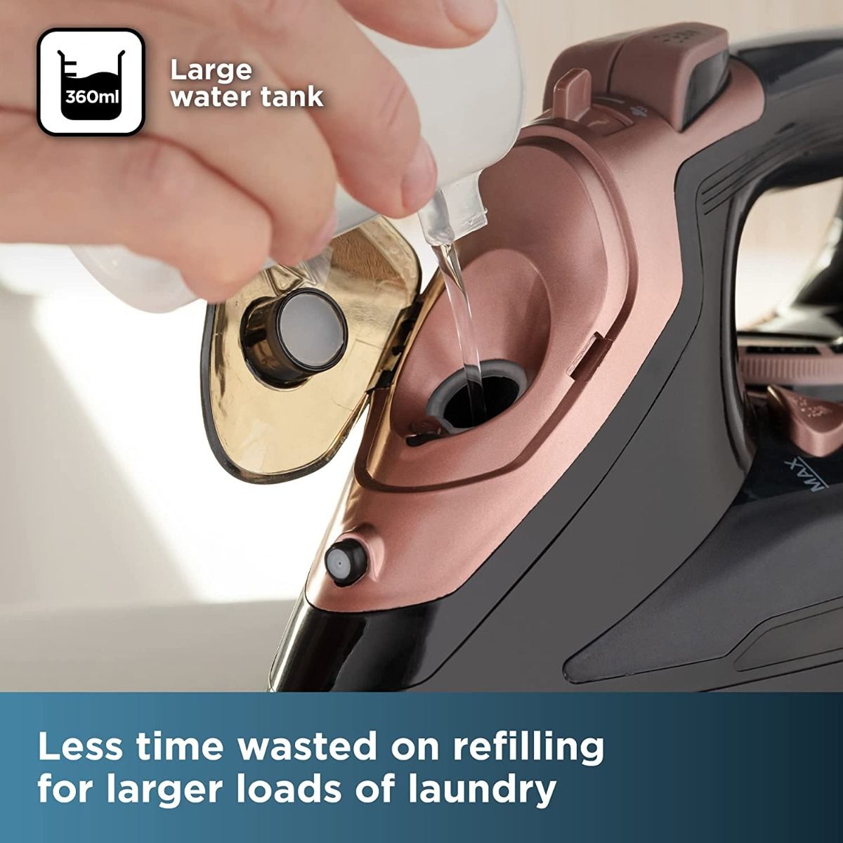 Black & Decker Linen Care Steam Iron 3000W - Black & Gold thumbnail image