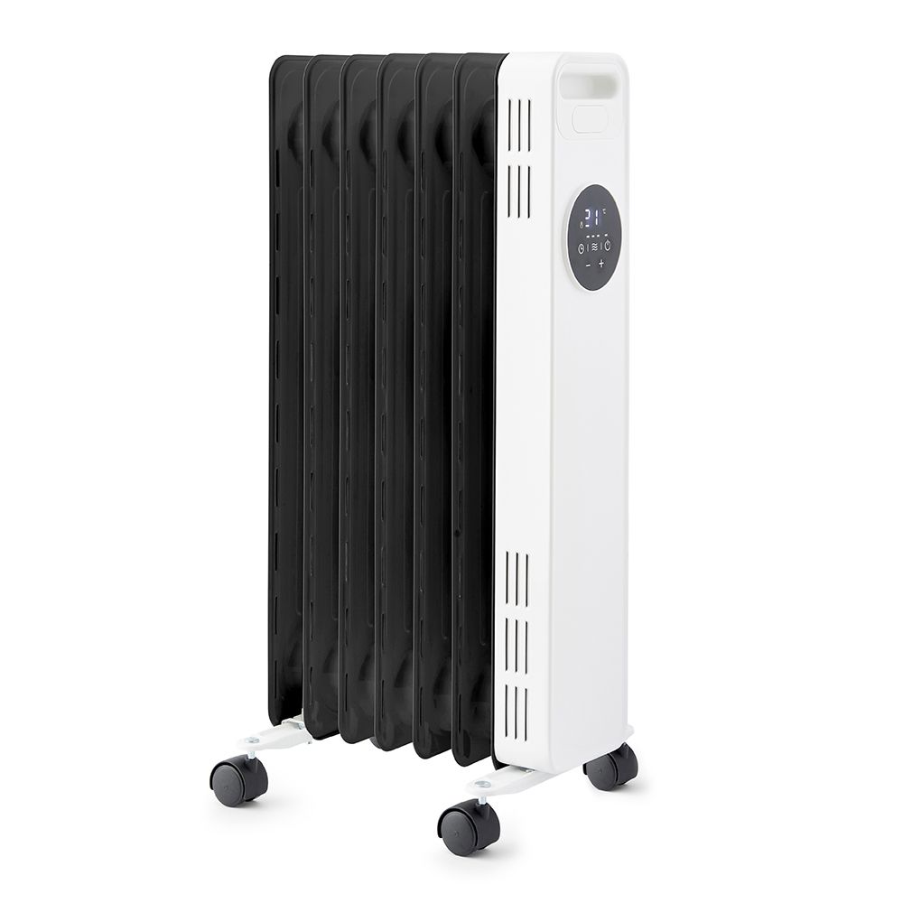 Black & Decker 1.5KW Digital Oil Filled Radiator - Black & White thumbnail image