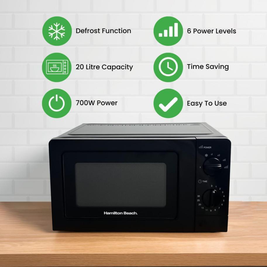 Hamilton Beach 700w 20Ltr  Microwave - Black thumbnail image