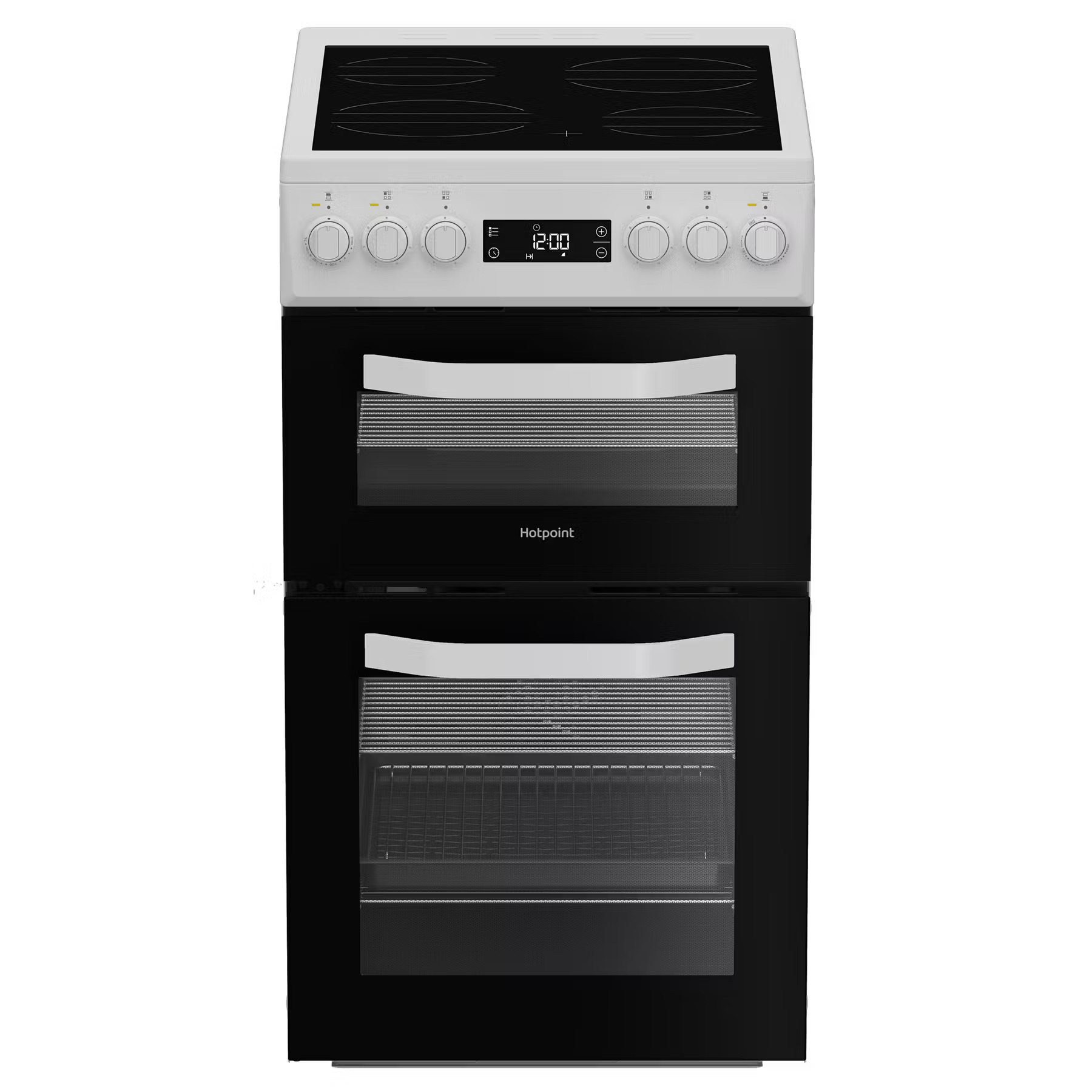 Hotpoint 50cm Double Oven With Ceramic Hob - White thumbnail image