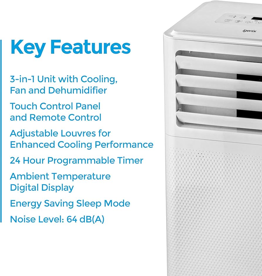 Igenix 3-In-1 Portable AirCONDITIONER 7000BTU - White thumbnail image