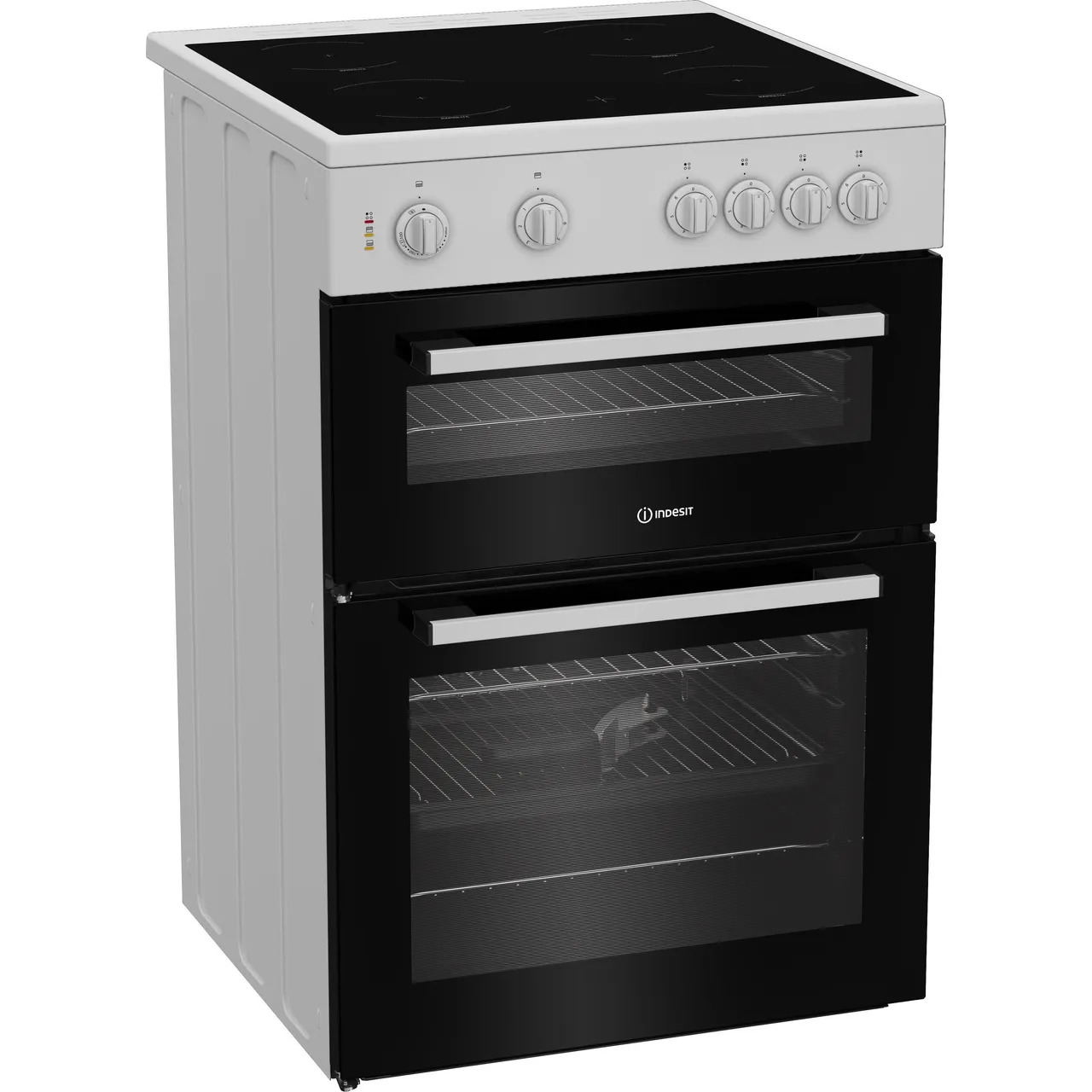 Indesit 60cm Electric Freestanding Twin Cavity Cooker - White thumbnail image