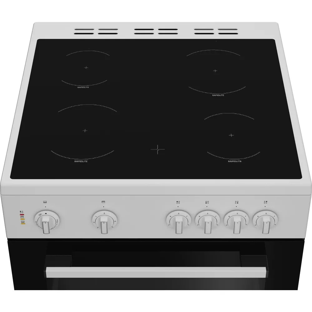 Indesit 60cm Electric Freestanding Twin Cavity Cooker - White thumbnail image