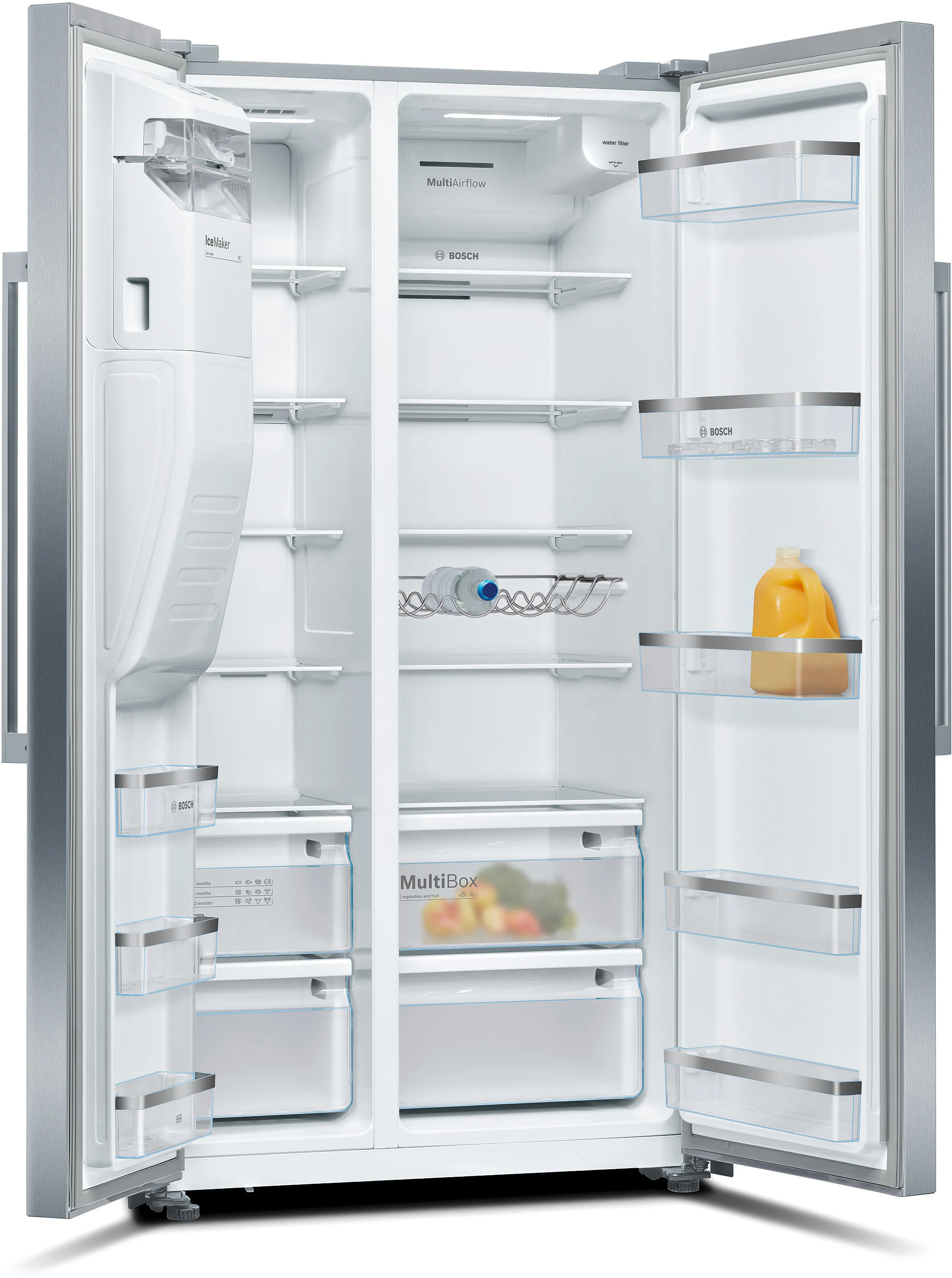 Bosch  Amercian Frost Free Fridge Freezer (Plumbed) - Brushed Steel thumbnail image