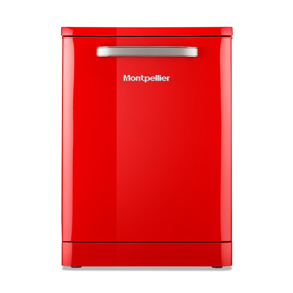 Montpellier 13 Place Retro Freestanding Dishwasher - Red thumbnail image