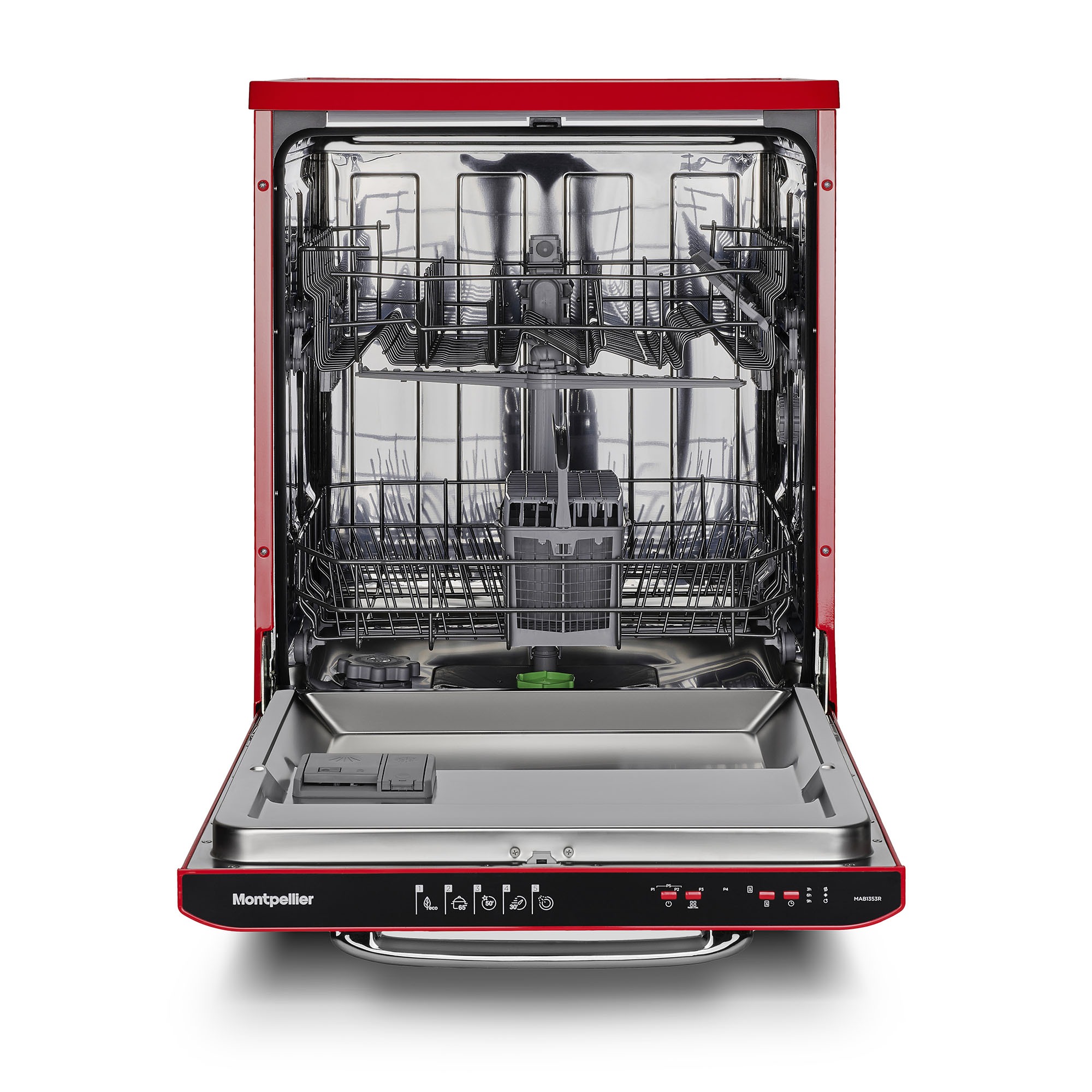 Montpellier 13 Place Retro Freestanding Dishwasher - Red thumbnail image