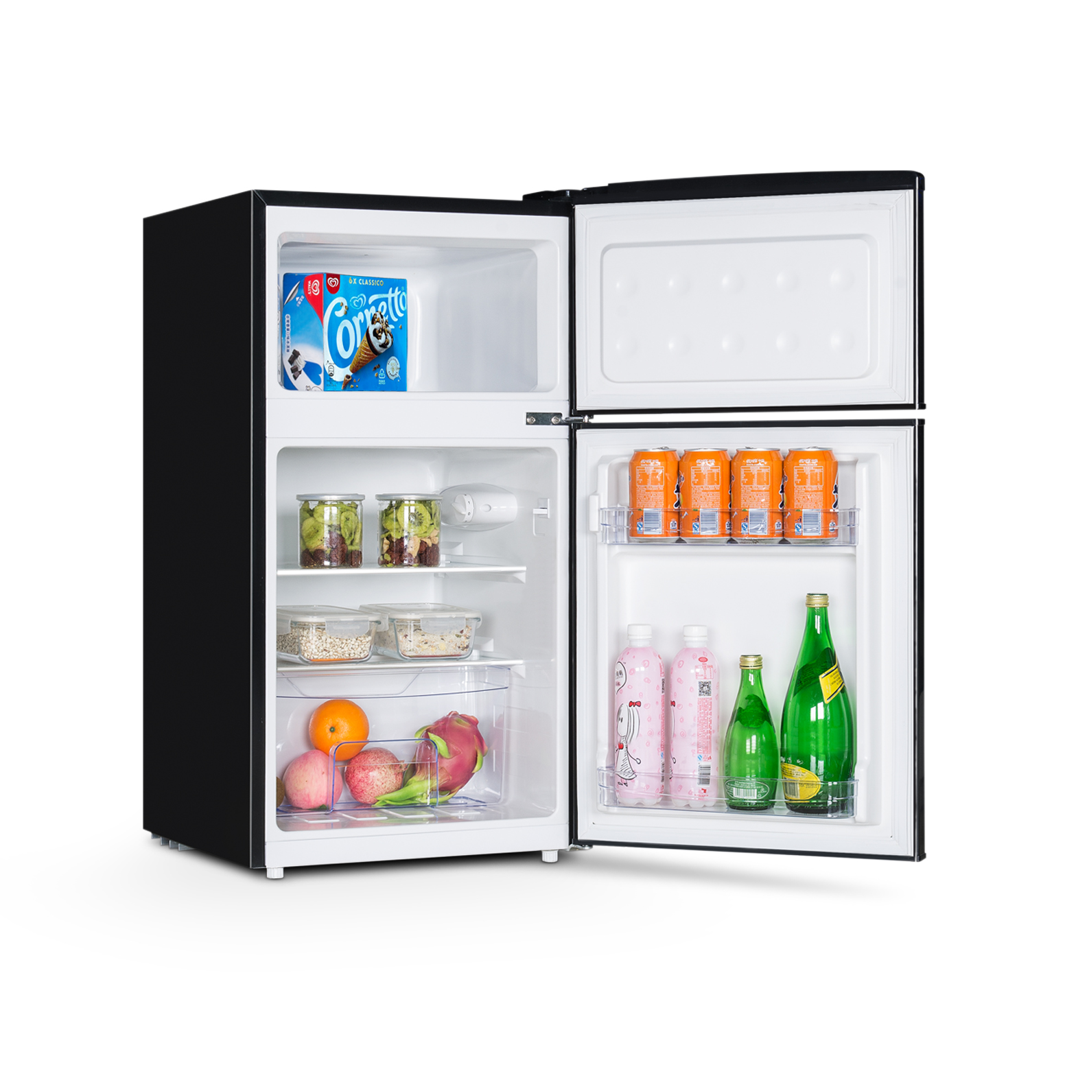 Montpellier Undercounter Retro Style Fridge Freezer - Black thumbnail image