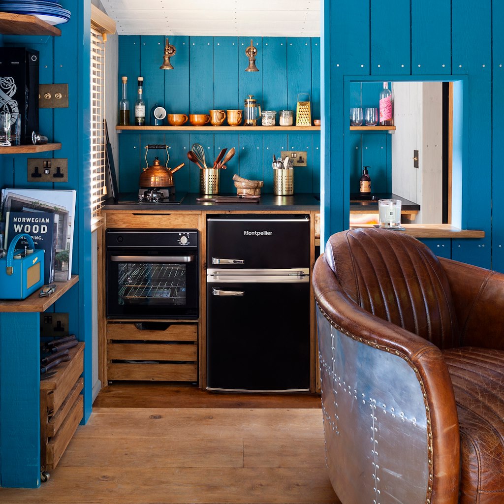 Montpellier Undercounter Retro Style Fridge Freezer - Black thumbnail image