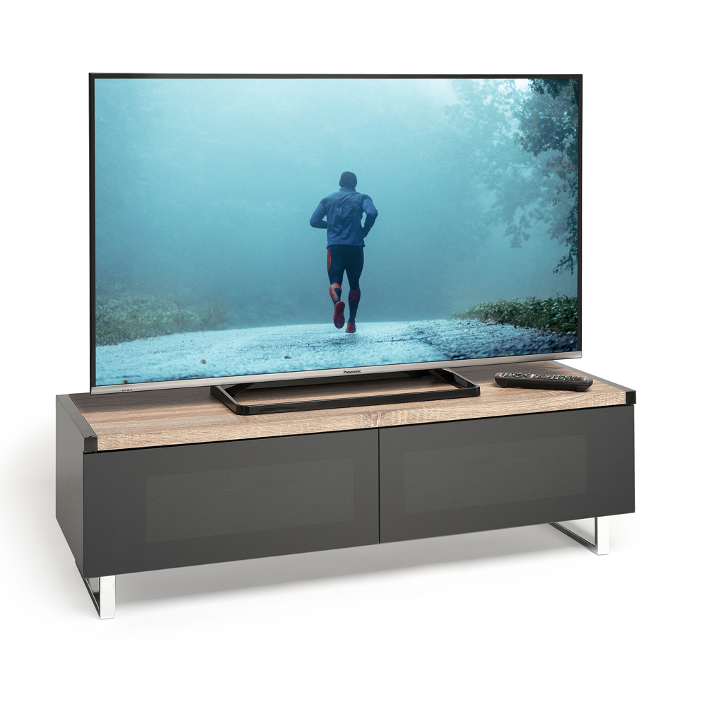 AVF Techlink Panorama Light Oak & Grey Oak (reversible) Veneered  TV Stand thumbnail image