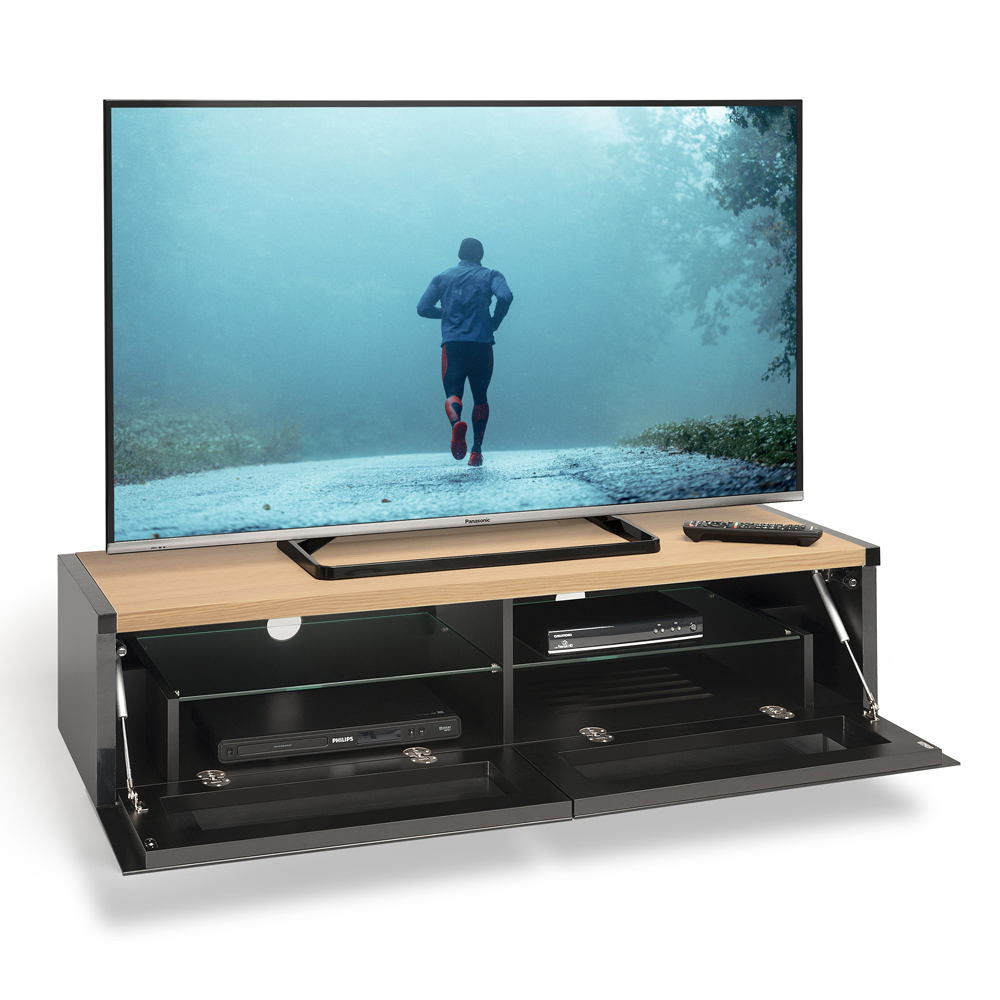 AVF Techlink Panorama Light Oak & Grey Oak (reversible) Veneered  TV Stand thumbnail image