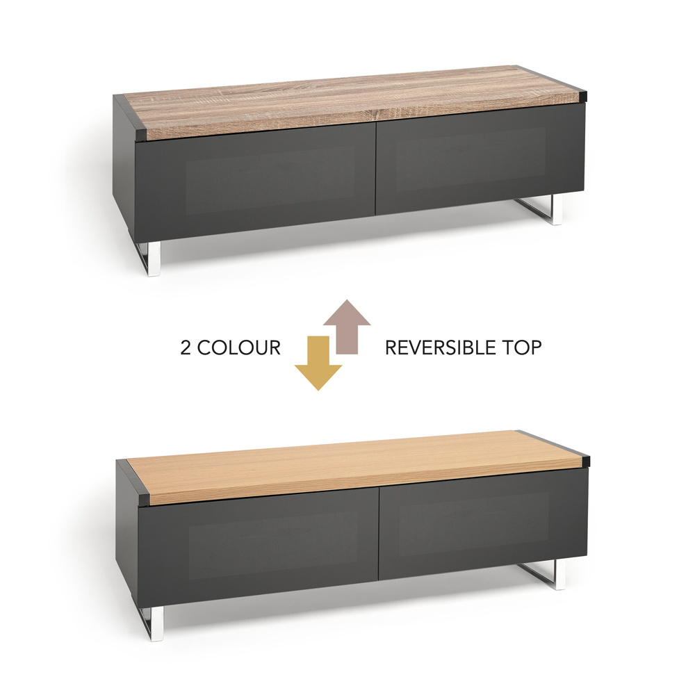 AVF Techlink Panorama Light Oak & Grey Oak (reversible) Veneered  TV Stand thumbnail image