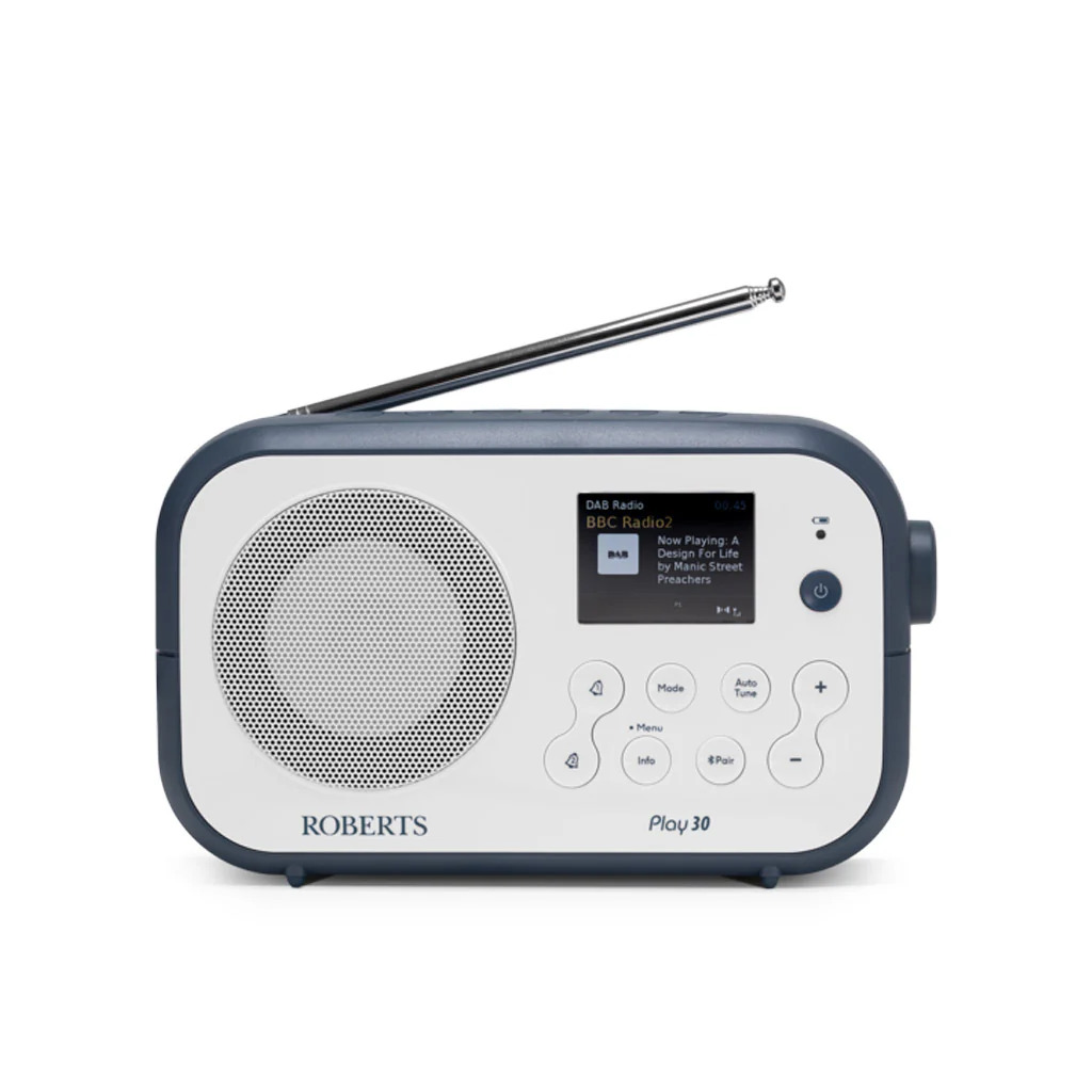Roberts Radio Play 30 DAB+/FM and Bluetooth - White/Blue thumbnail image