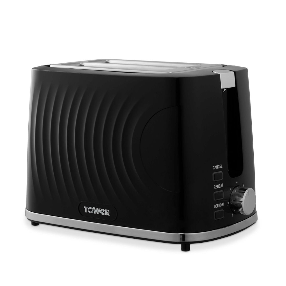 Tower Sonar 2 Slice Textured Toaster - Black thumbnail image