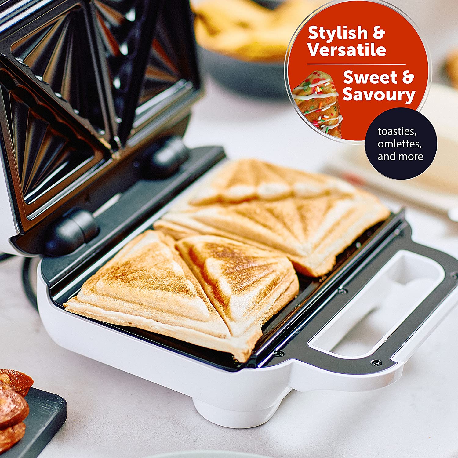 Breville 2 Slice Deep Fill Sandwich Toaster - White thumbnail image