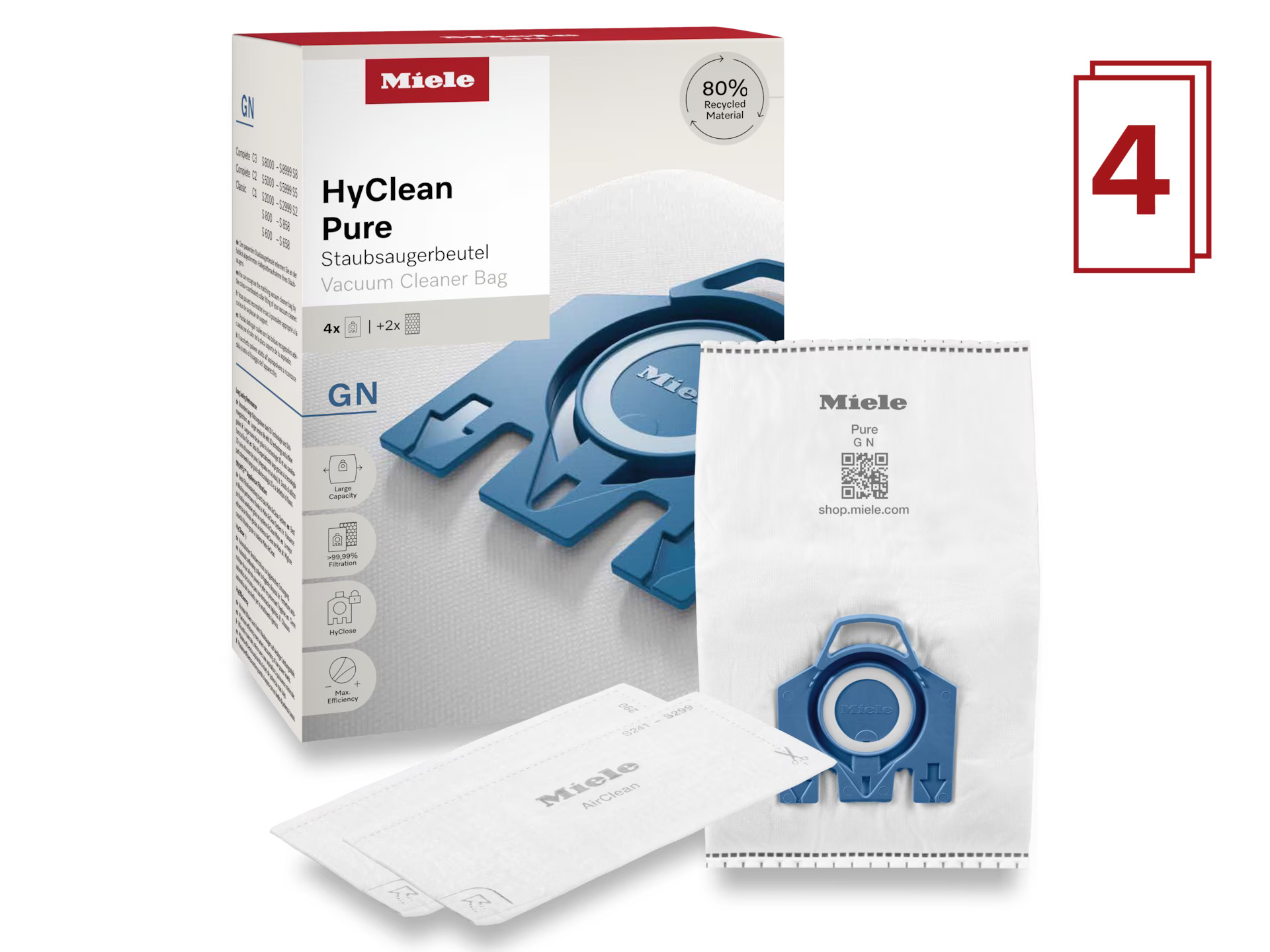 Miele HyClean Pure Standard GN Vacuum Bags - Blue thumbnail image